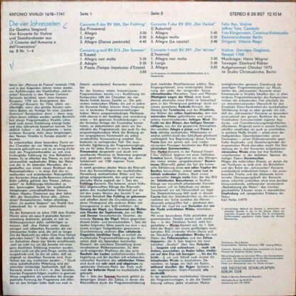 Eterna 8 26 857 - Antonio Vivaldi, Félix Ayo, Kammerorchester Be - Image 2