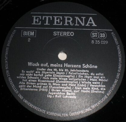 Eterna 8 35 029 - Jugendchor Berlin - Wach Auf, Meins Herzens Sc - Image 4