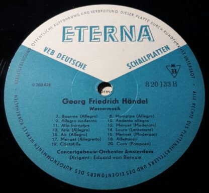Eterna 8 20 133 - Georg Friedrich Händel - Wassermusik (Orcheste - Image 3