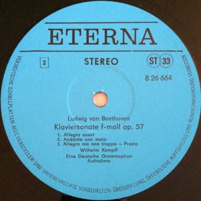Eterna 8 26 664 - Ludwig van Beethoven, Wilhelm Kempff - Klavier - Image 4