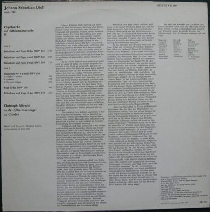 Eterna 8 25 759 - Johann Sebastian Bach, Christoph Albrecht - Or - Image 2
