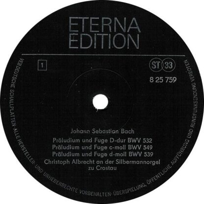 Eterna 8 25 759 - Johann Sebastian Bach, Christoph Albrecht - Or - Image 3