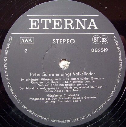 Eterna 8 26 549 - Peter Schreier - Peter Schreier Singt Volkslie - Image 4