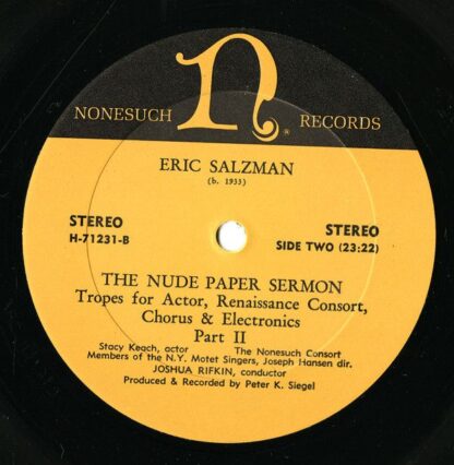 Nonesuch Records H-71231 - Eric Salzman - The Nude Paper Sermon - Image 6