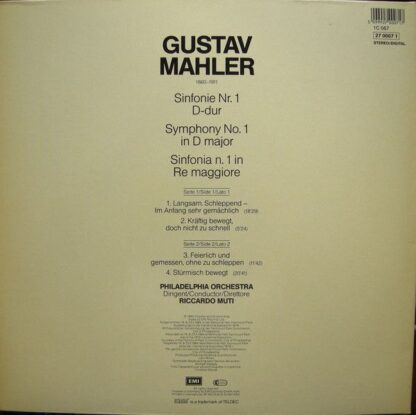 His Master's Voice 1C 067 27 0007 1 - Gustav Mahler, Riccardo Mu - Image 2