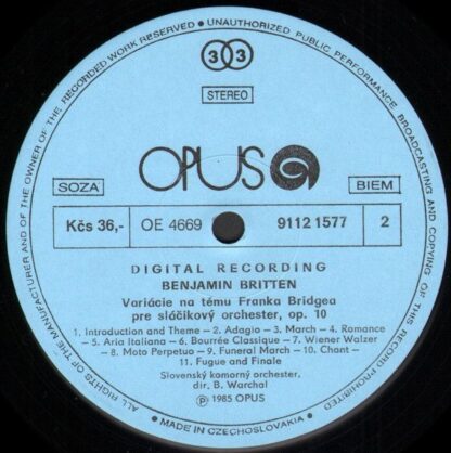 Opus 9112 1577 - Benjamin Britten, Peter Schreier, Bohdan Warcha - Image 4