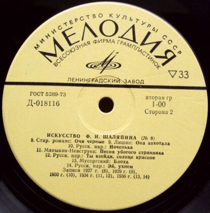 33 Д 018101—16 - Feodor Chaliapin - Искусство Шаляпина = Shalya - Image 2