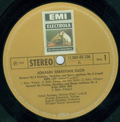 His Master's Voice 1C 065-02 236 - Daniel Barenboim, Itzhak Perl - Image 2