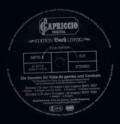 Capriccio 41 577 8 - Johann Sebastian Bach, Siegfried Pank, Isol - Image 5