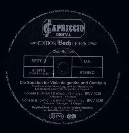 Capriccio 41 577 8 - Johann Sebastian Bach, Siegfried Pank, Isol - Image 6