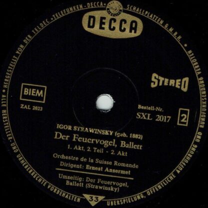 DECCA SXL 2017 - Igor Stravinsky, L'Orchestre De La Suisse Roman - Image 3