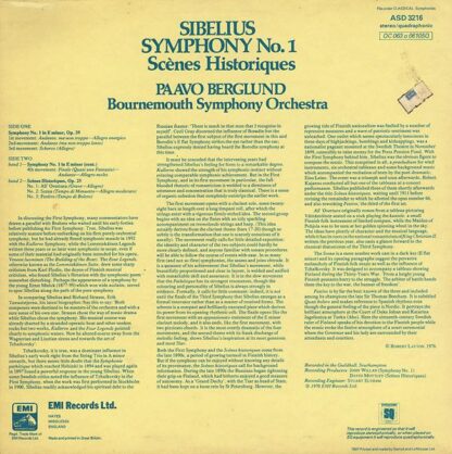 His Master's Voice ASD 3216 - Jean Sibelius, Paavo Berglund, Bou - Image 2