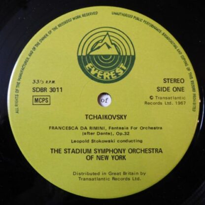 Everest SDBR 3011 - Pyotr Ilyich Tchaikovsky, Leopold Stokowski, - Image 3