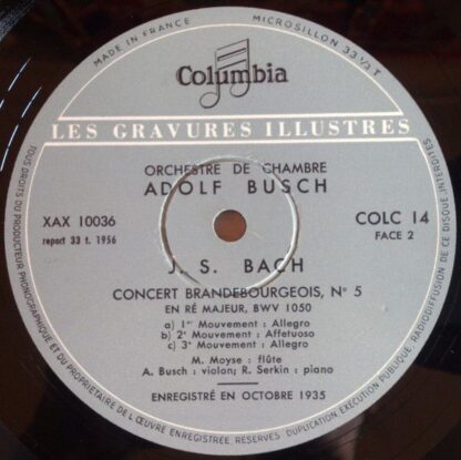Columbia COLC 14 - Johann Sebastian Bach, Busch Chamber Players, - Image 5