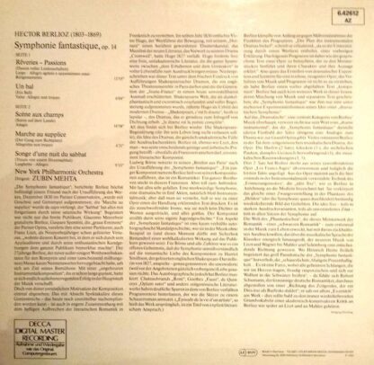 DECCA 6.42612 AZ - Hector Berlioz, New York Philharmonic, Zubin - Image 2