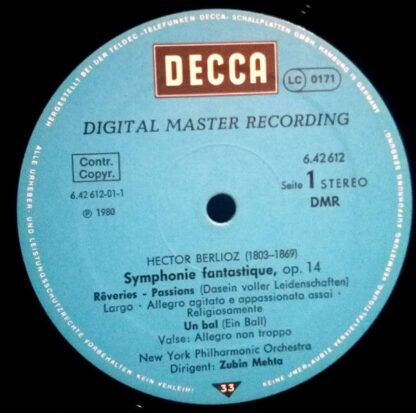 DECCA 6.42612 AZ - Hector Berlioz, New York Philharmonic, Zubin - Image 3