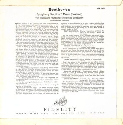 Fidelity FDY 2003 - Ludwig Van Beethoven, Cincinnati Promenade S - Image 2