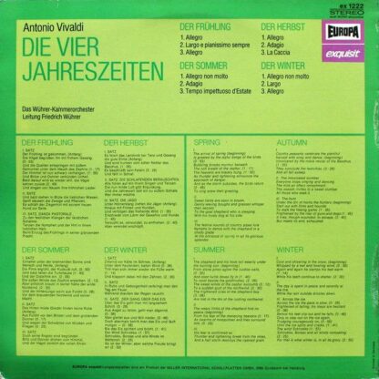 Europa Exquisit ex 1222 - Antonio Vivaldi - Die 4 Jahreszeiten - Image 2