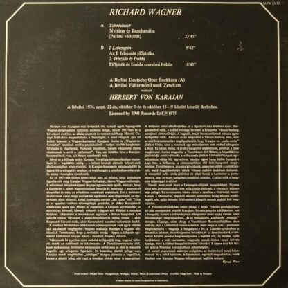 Hungaroton SLPX 12112 - Richard Wagner, Herbert von Karajan, Ber - Image 2