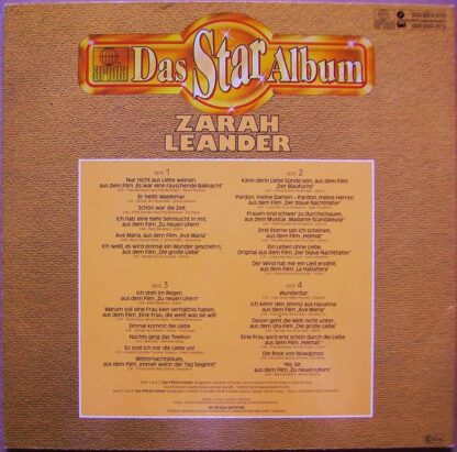 Ariola 300 920-370 - Zarah Leander - Das Star Album - Image 4