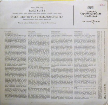 Deutsche Grammophon LPM 18 153 - Béla Bartók, Ferenc Fricsay, RI - Image 2