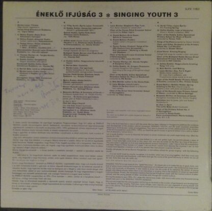 Hungaroton SLPX 11823 - Various - Éneklő Ifjúság 3 (Singing Yout - Image 2
