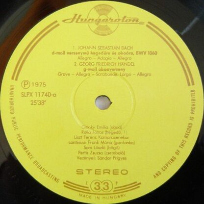 Hungaroton SLPX 11740 - Johann Sebastian Bach, Georg Friedrich H - Image 4