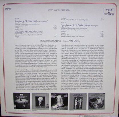 DECCA 6.42431 AH - Joseph Haydn, Philharmonia Hungarica, Antal D - Image 2