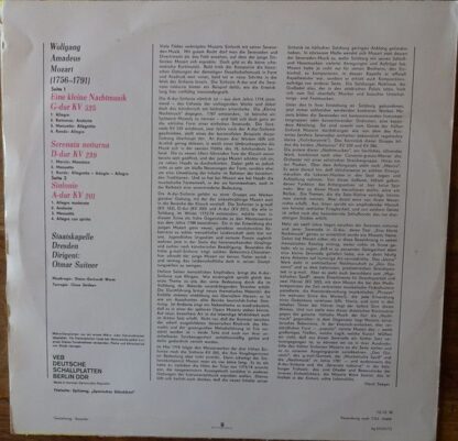 Eterna 8 25 222 - Wolfgang Amadeus Mozart, Staatskapelle Dresden - Image 2