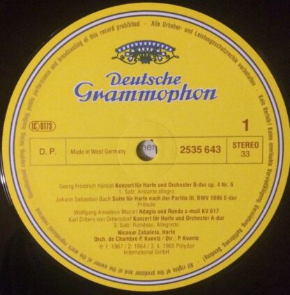 Deutsche Grammophon 2535 643 - Nicanor Zabaleta - Himmlische Har - Image 3