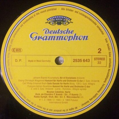 Deutsche Grammophon 2535 643 - Nicanor Zabaleta - Himmlische Har - Image 4