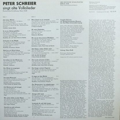 Eterna 8 35 066 - Peter Schreier, Capella Fidicinia, Hans Grüß - - Image 2
