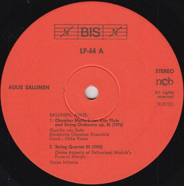 BIS LP-64 - Aulis Sallinen - Chamber Music II For Alto Flute And - Image 3
