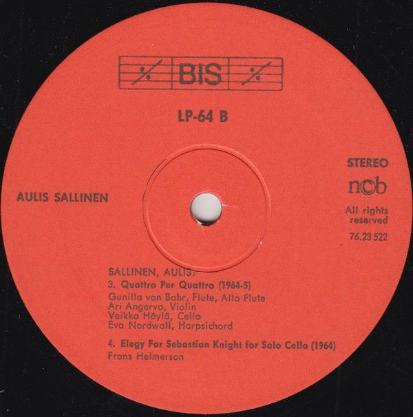 BIS LP-64 - Aulis Sallinen - Chamber Music II For Alto Flute And - Image 4