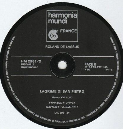 Harmonia Mundi HM 2.961 - Roland De Lassus, Ensemble Vocal Rapha - Image 6