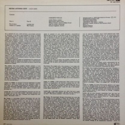 Harmonia Mundi HM B 1018 - Antonio Cesti, Concerto Vocale - Cant - Image 2