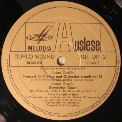 Eurodisc 78 349 ZK - David Oistrach, Antonín Dvořák - Violinkonz - Image 4