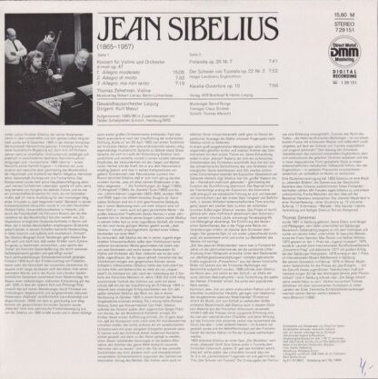Eterna 7 29 151 - Jean Sibelius, Thomas Zehetmair, Gewandhausorc - Image 2