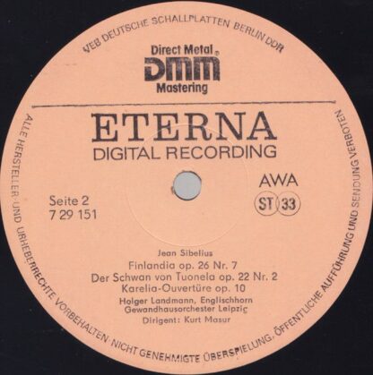 Eterna 7 29 151 - Jean Sibelius, Thomas Zehetmair, Gewandhausorc - Image 4