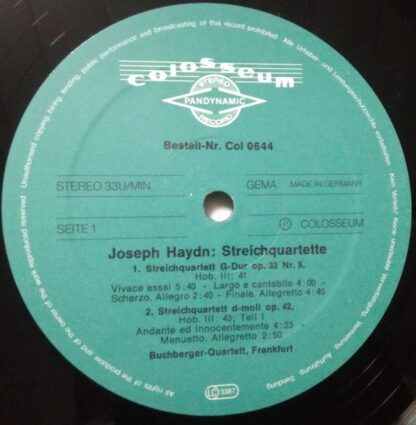 Colosseum Col 0644 - Joseph Haydn, Buchberger Quartett - Streich - Image 3