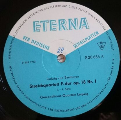 Eterna 8 20 655 - Ludwig van Beethoven, Gewandhaus-Quartett Leip - Image 3