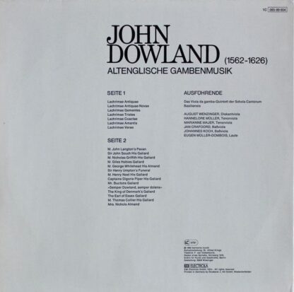 Deutsche Harmonia Mundi 1C 065-99 604 - John Dowland, Viola-da-G - Image 2