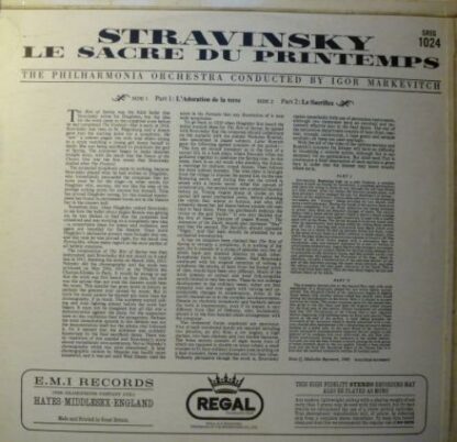 Regal SREG 1024 - Igor Stravinsky, Philharmonia Orchestra, Igor - Image 2