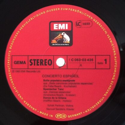 His Master's Voice 1C 063-03 426 - Itzhak Perlman, Samuel Sander - Image 3