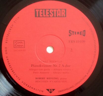 Telestar TRS 11 039 - Franz Berwald, Benthien Quartet, Robert Ri - Image 4