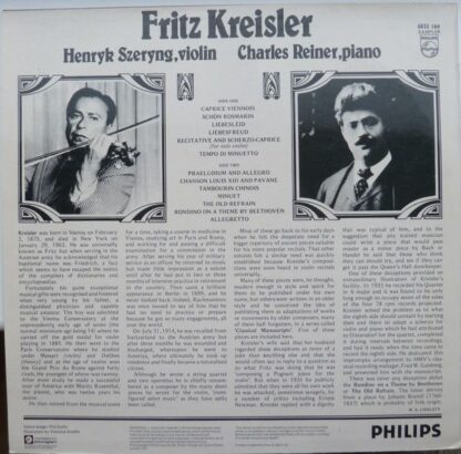 Philips 6833 164 - Fritz Kreisler, Henryk Szeryng, Charles Reine - Image 2