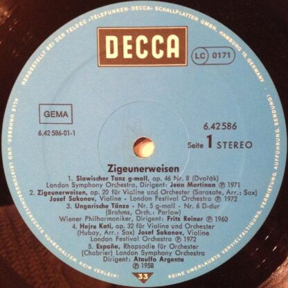 DECCA 6.42586 - Various - Zigeunerweisen Ungarische Tänze - Czar - Image 3