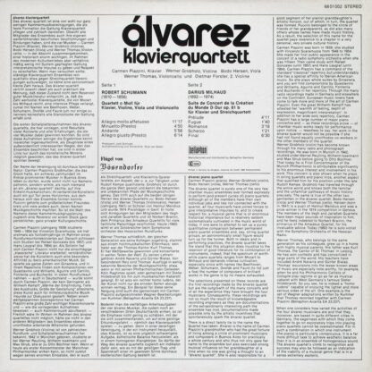 Bellaphon 68 01 002 - Álvarez Klavierquartett, Darius Milhaud, R - Image 4