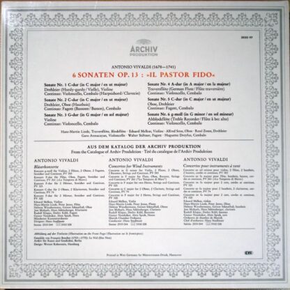 Archiv Produktion 2533 117 - Antonio Vivaldi - 6 Sonaten Op. 13 - Image 2