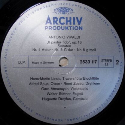 Archiv Produktion 2533 117 - Antonio Vivaldi - 6 Sonaten Op. 13 - Image 4
